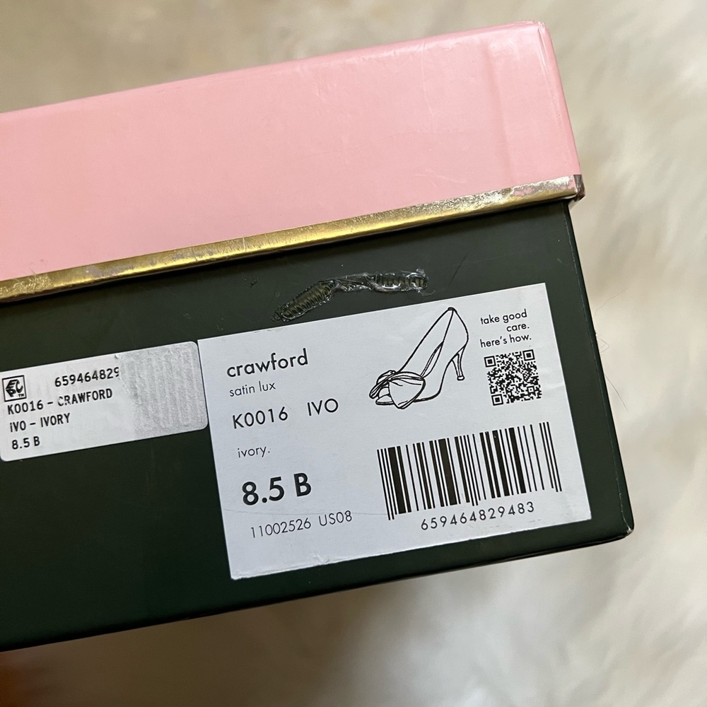 Kate Spade Satin Cream Bow Heels - Picture 12 of 14